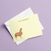 かわいいハンドラマ図解入りの、写真付きのアルパカパーソナライズされた ノートカード