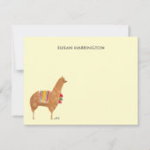 かわいいハンドラマ図解入りの、写真付きのアルパカパーソナライズされた ノートカード (正面)