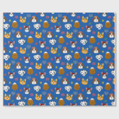 かわいいハンヌカパターン（の模様が）ある犬 ラッピングペーパー (フラット)