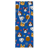 かわいいハンヌカパターン（の模様が）ある犬 ワインギフトバッグ (裏面)