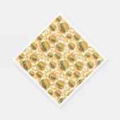 かわいいハンバーガーとフライドタイルのパーティー スタンダードランチョンナプキン (角)