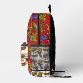 かわいいハンバーガーと犬 プリントバックパック (右)