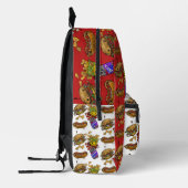 かわいいハンバーガーと犬 プリントバックパック (左)