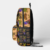 かわいいハンバーガーと犬 プリントバックパック (右)