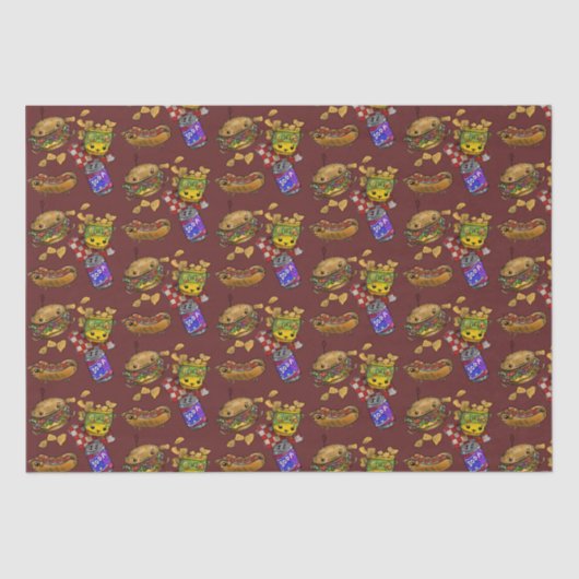 かわいいハンバーガーと犬 薄葉紙 (正面)