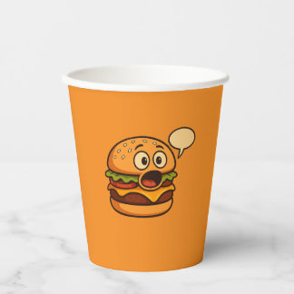 " かわいいハンバーガーのイラストデザイン 紙コップ