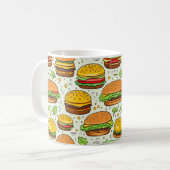 かわいいハンバーガーのパターン コーヒーマグカップ (正面左)