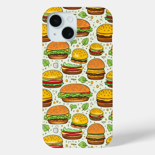 かわいいハンバーガーのパターン Case-Mate iPhoneケース (裏面)