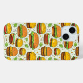 かわいいハンバーガーのパターン Case-Mate iPhoneケース (裏面 (横))