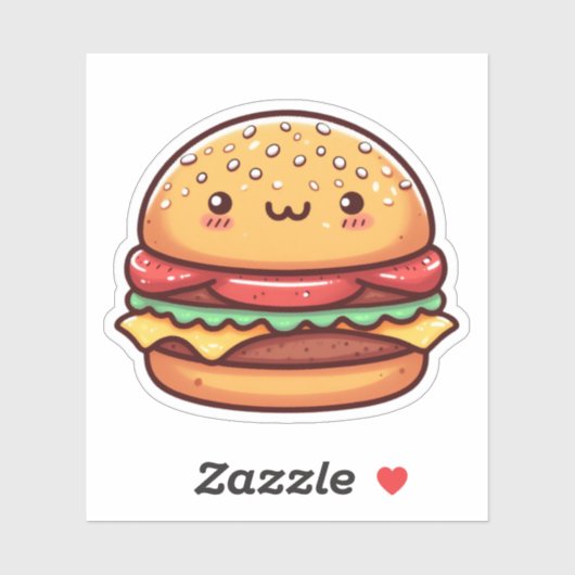 かわいいハンバーガーのビニールシール シール (シート)