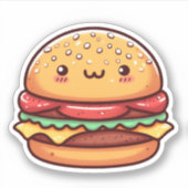 かわいいハンバーガーのビニールシール シール (正面)