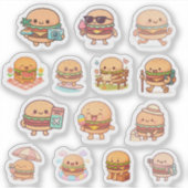 かわいいハンバーガーのビニールステッカー シール (正面)