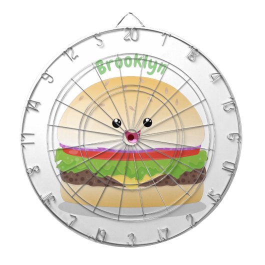 かわいいハンバーガーアニメ ダーツボード (正面)