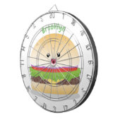 かわいいハンバーガーアニメ ダーツボード (正面右)