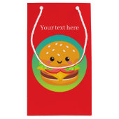 かわいいハンバーガーパーティーのカスタマイズ スモールペーパーバッグ (裏面)