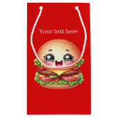 かわいいハンバーガー好きのパーティー スモールペーパーバッグ (裏面)