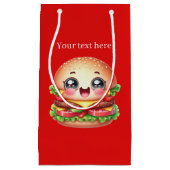 かわいいハンバーガー好きのパーティー スモールペーパーバッグ (正面)