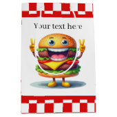 かわいいハンバーガー好きのパーティー ミディアムペーパーバッグ (正面)