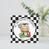 かわいいハンバーガー牛の調理パーティー 招待状 (スタンド正面)