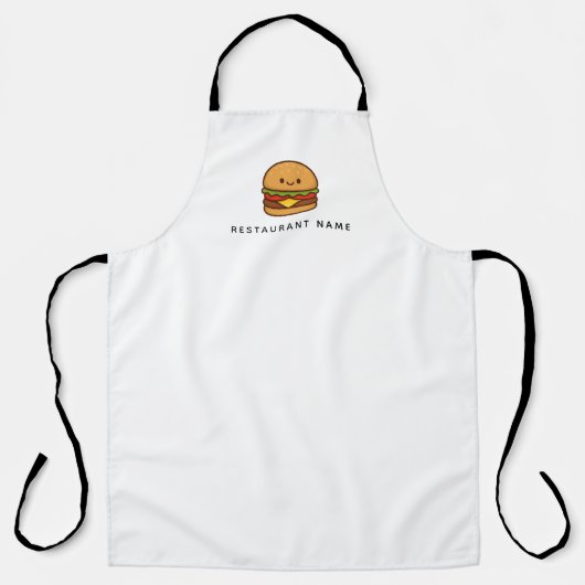 かわいいハンバーガー飲食店 エプロン (正面)