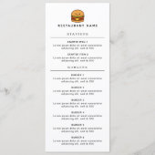 かわいいハンバーガー飲食店 メニュー (正面)