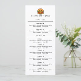 かわいいハンバーガー飲食店 メニュー