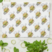 かわいいハンバーガー キッチンタオル (折り畳み)