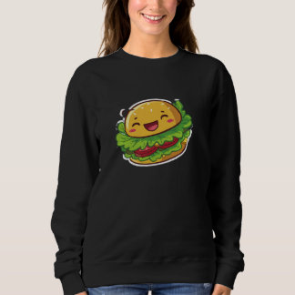 かわいいハンバーガー グラフィックスウェットシャツ スウェットシャツ