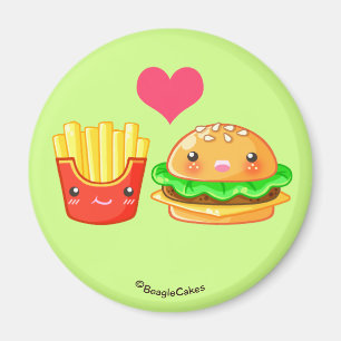 かわいいハンバーガー&フライスマグネット マグネット