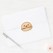 かわいいハンバーガー ラウンドシール (封筒)