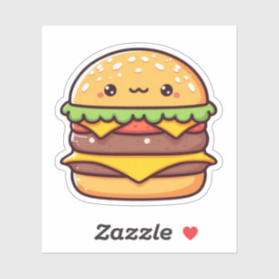 かわいいハンバーグカスタムバーガーカットビニールのシール シール
