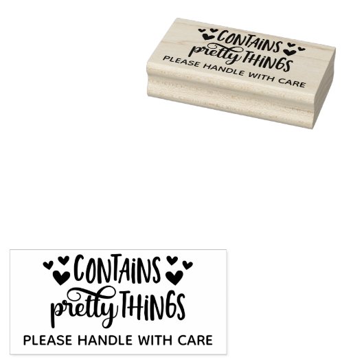 かわいいハートかわいらしには壊れやすいものが含まれている ラバースタンプ (押印)