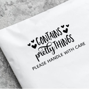 かわいいハートかわいらしには壊れやすいものが含まれている ラバースタンプ