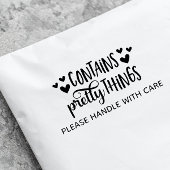 かわいいハートかわいらしには壊れやすいものが含まれている ラバースタンプ