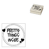 かわいいハートかわいらしの中身 ラバースタンプ (押印)