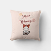 かわいいハートが猫への愛情を温める クッション (正面)