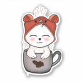 かわいいハートが猫への愛情を温める シール (正面)