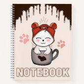 かわいいハートが猫への愛着を温めるスパイラルノート ノートブック (正面)