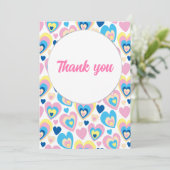 かわいいハートたち。シンプルな感謝カード サンキューカード (スタンド正面)