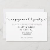 かわいいハートつながりフォントの婚約パーティー 招待状 (正面)