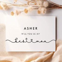 かわいいハートつながりフォント 僕のベストマンになってくれる？ 招待状