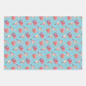 かわいいハートとラブドゥードルキュートバレンタインデー ラッピングペーパーシート (正面2)