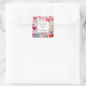 かわいいハートとラブレターで手作り スクエアシール (バッグ)