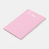 かわいいハートと名前をカスタムするシンプル、パーソナライズされた ポストイット (アングル)