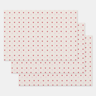 かわいいハートと弓包み紙 ラッピングペーパーシート