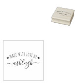 かわいいハートと愛で作られた脚本 |名前をカスタムする ラバースタンプ (押印)