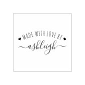 かわいいハートと愛で作られた脚本 |名前をカスタムする ラバースタンプ (インプリント)