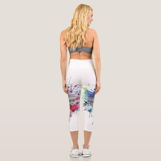 かわいいハートと水彩画の洗濯 カプリレギンス (裏面)