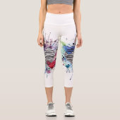 かわいいハートと水彩画の洗濯 カプリレギンス (正面)