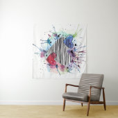 かわいいハートと水彩画の洗濯 タペストリー (インサイチュ(横))